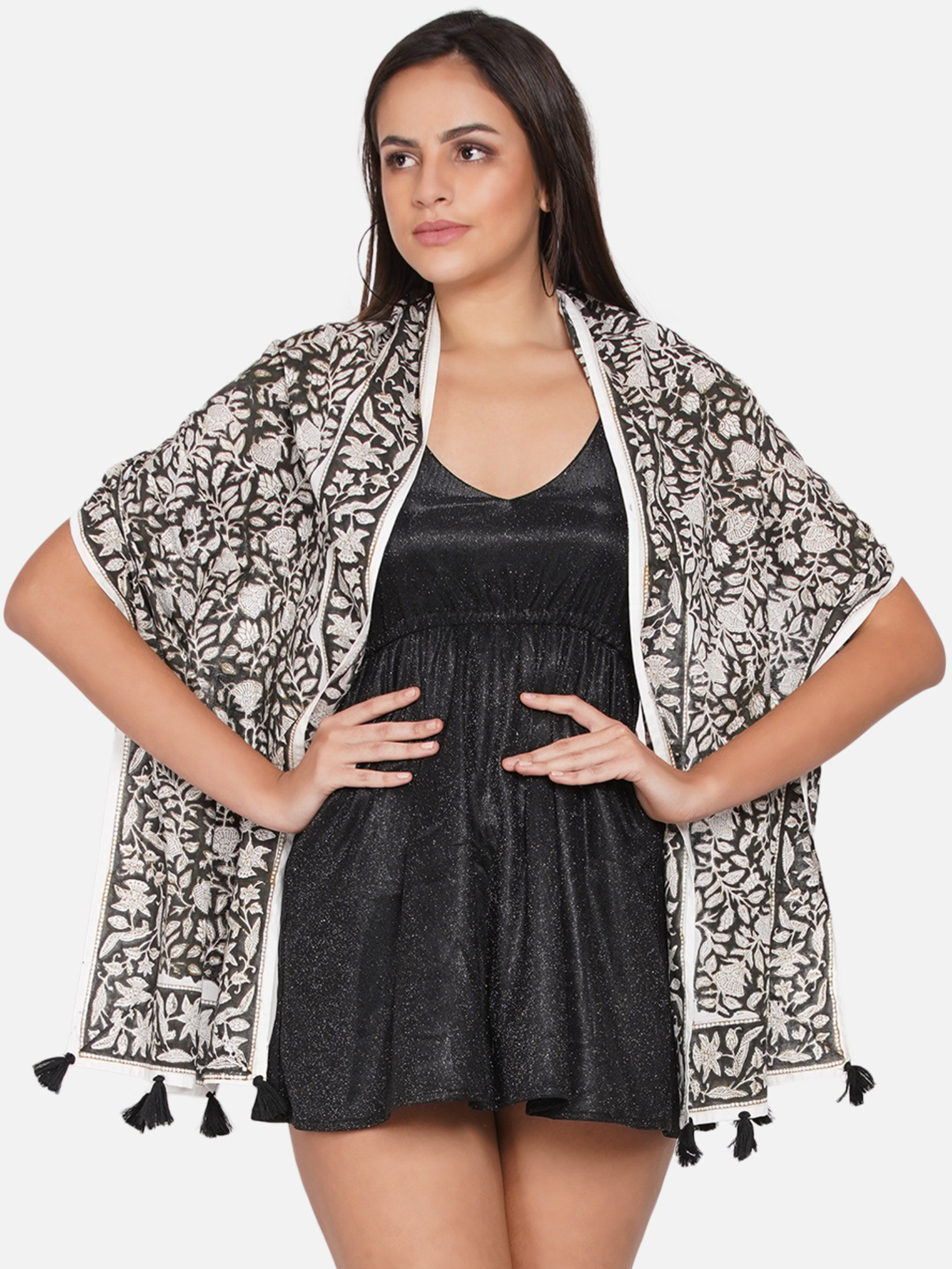 BLACKANDWHITEHANDBLOCKPRINTSCARF_3