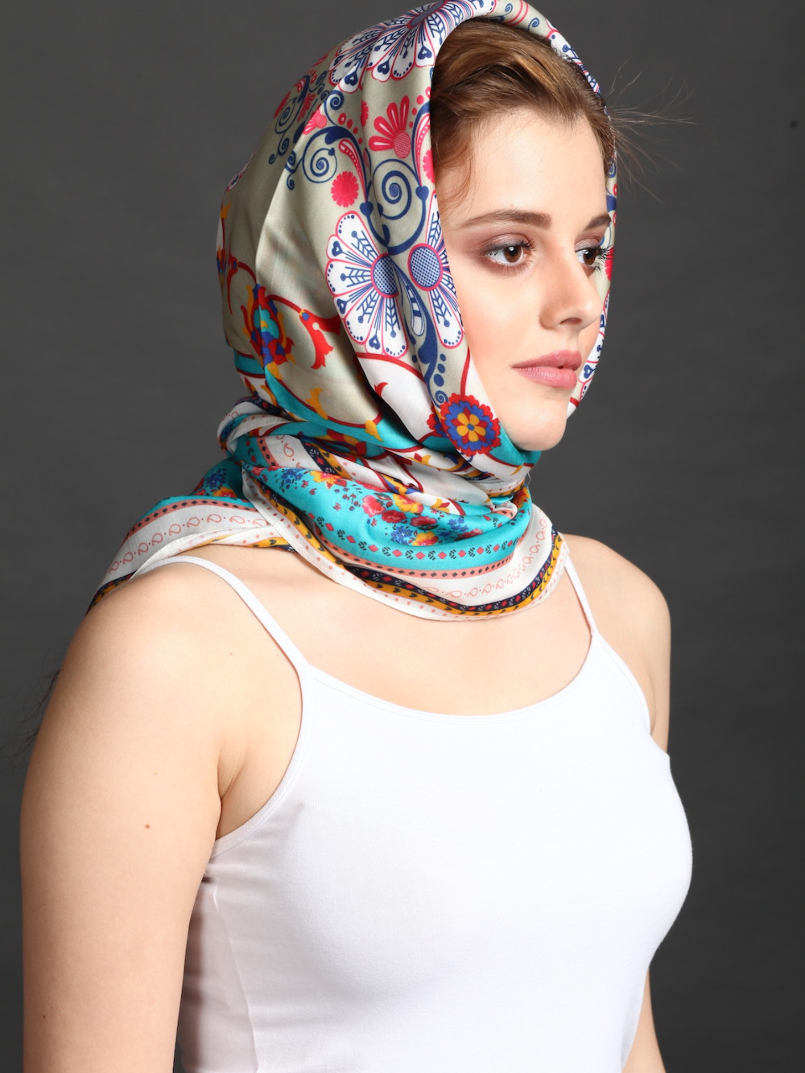 FLORESMEXICANASSILKSATINSCARF