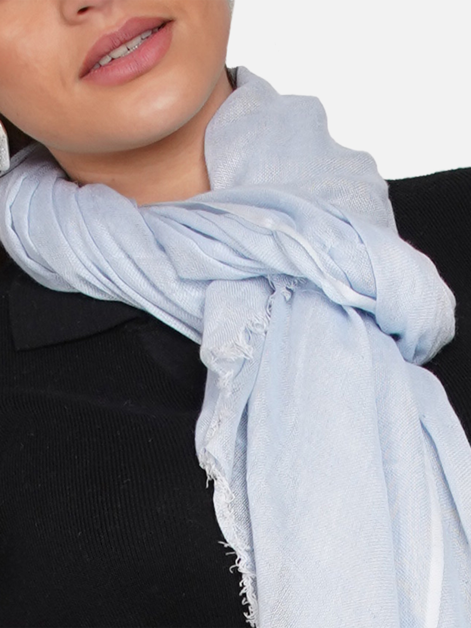 ICE BLUE LINEN SCARF