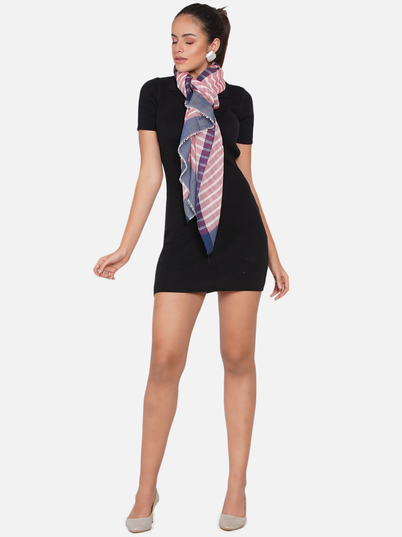 RED AND WHITE STRIPES HANDLOOM SCARF