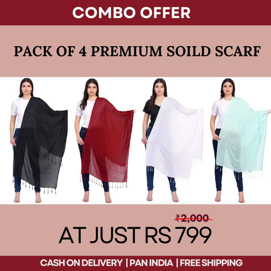 PACK OF 4 SOILD SCARF