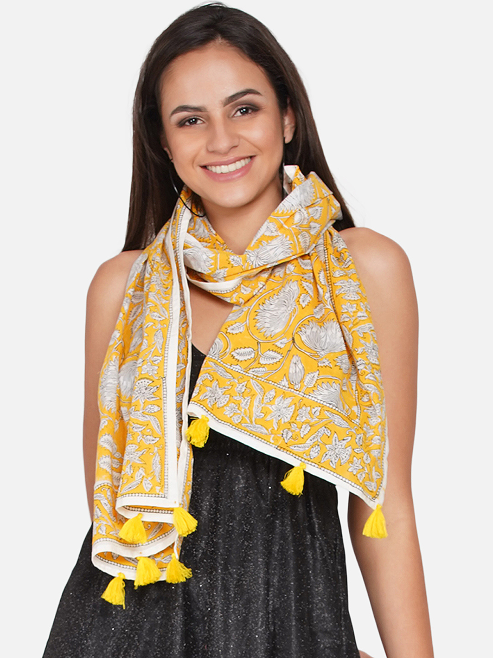 YELLOWLOTUSPRINTHANDBLOCKPRINTSCARF_4